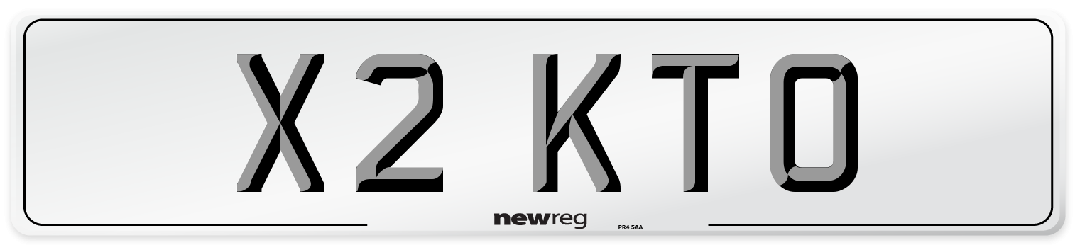 X2 KTO Number Plate from New Reg